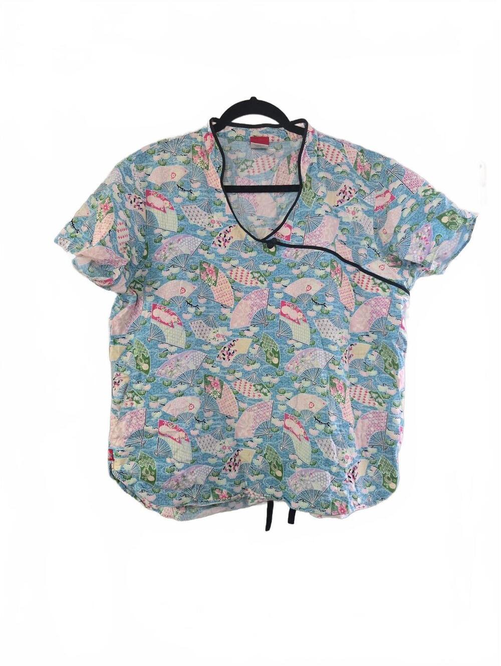 Dickies Women's Short Sleeve Fan Print Scrub Top Size L
